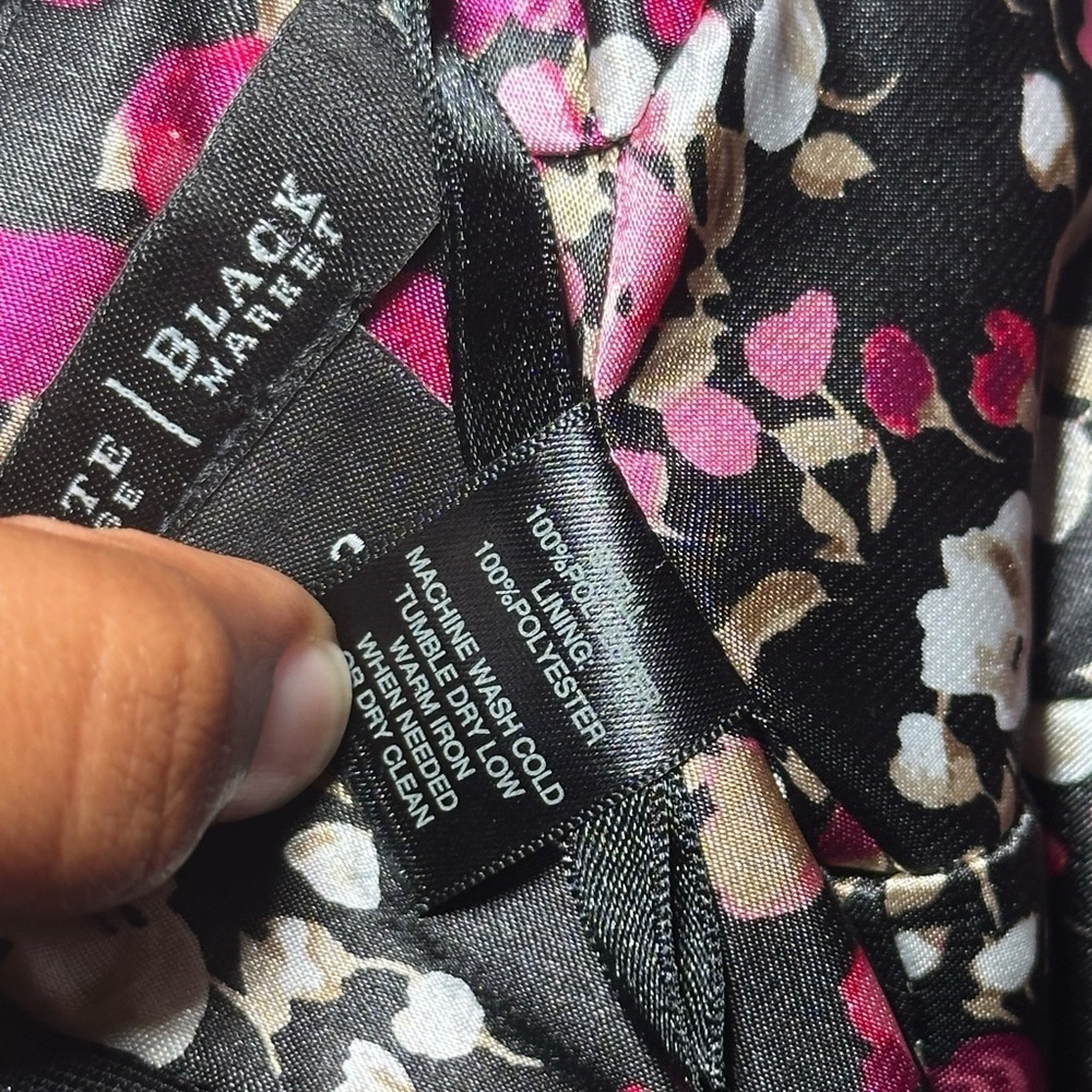White House Black Market Multicolor Floral Tie Tiered Pinup Dress Size 2 - Picture 7 of 16